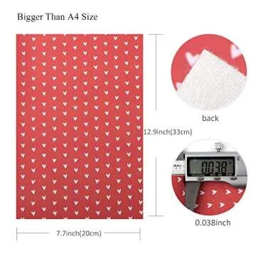 Rainbow Heart Faux Leather Sheets for DIY Crafts 5Pcs