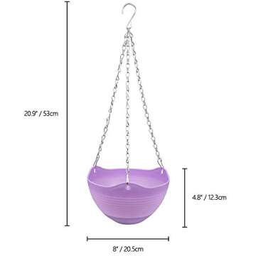 Foraineam Set of 7 Colors Self-Watering Hanging Planter Indoor Outdoor Garden Flower Plant Pot Conta...