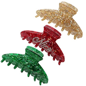 3Pcs Christmas Hair Claw Clips for Women Girls