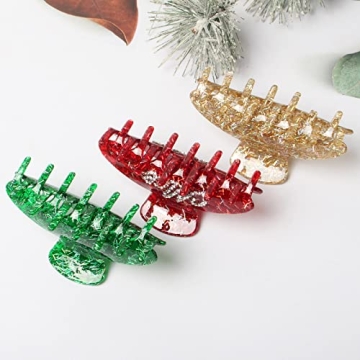 3Pcs Christmas Hair Claw Clips for Women Girls