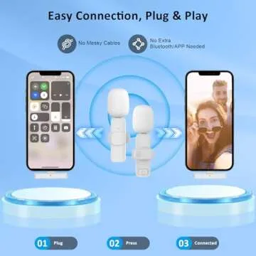 MAYBESTA Professional Wireless Lavalier Microphone for iPhone, iPad, Android - Bluetooth Lapel Mic for Video Recording - Mini Phone Microphone for Tiktok YouTube Interview Podcast Vlog