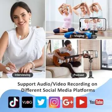 MAYBESTA Professional Wireless Lavalier Microphone for iPhone, iPad, Android - Bluetooth Lapel Mic for Video Recording - Mini Phone Microphone for Tiktok YouTube Interview Podcast Vlog