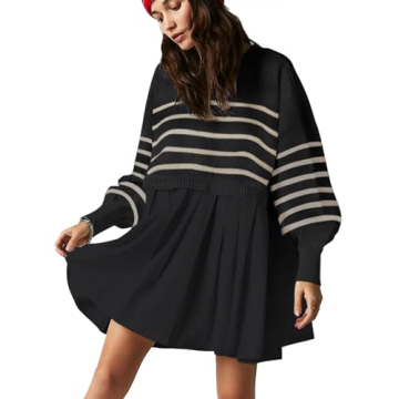 Womens Oversized Sweater Dress Spring Fall Trendy Long Sleeve Crewneck Pullover Tops Relaxed Fit Swe...