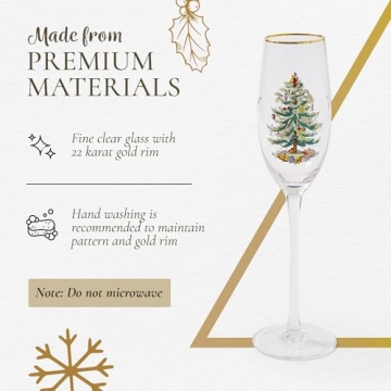 Spode Christmas Champagne Flutes - Elegant Holiday Drinkware