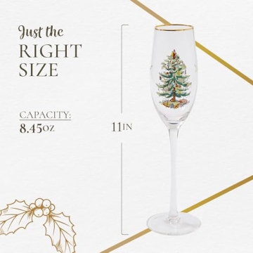 Spode Christmas Champagne Flutes - Elegant Holiday Drinkware