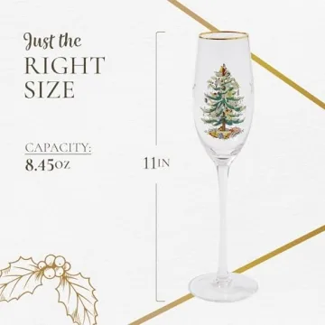 Spode Christmas Champagne Flutes - Elegant Holiday Drinkware