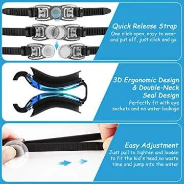 COOLOO Kids Swim Goggles, 2 Packs Swimming Goggles for Kids Girls Boys and Child Age 4-16