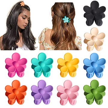 Vibrant Palksky Flower Hair Clips, 10 Pack for All Ages