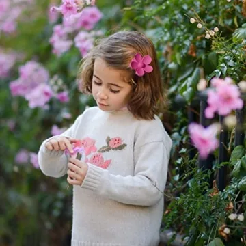 Vibrant Palksky Flower Hair Clips, 10 Pack for All Ages