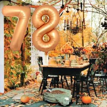 Large Foil Number 4 Balloons - 40 Inch Orange Birthday Decor