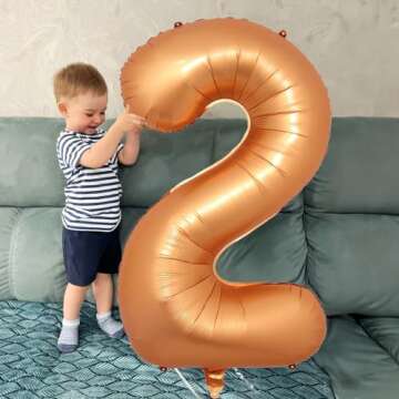 Large Foil Number 4 Balloons - 40 Inch Orange Birthday Decor