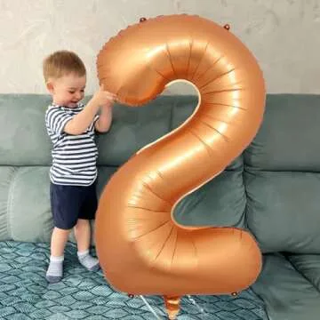 Large Foil Number 4 Balloons - 40 Inch Orange Birthday Decor