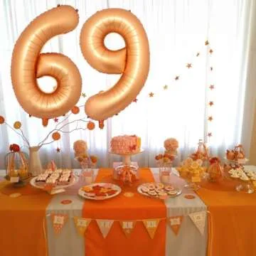 Large Foil Number 4 Balloons - 40 Inch Orange Birthday Decor