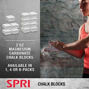 SPRI Chalk Block 2oz. (Single) for Gymnastics, Rock Climbing, Bouldering, Weight-Lifting,