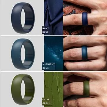 Durable Silicone Wedding Rings for Active Men