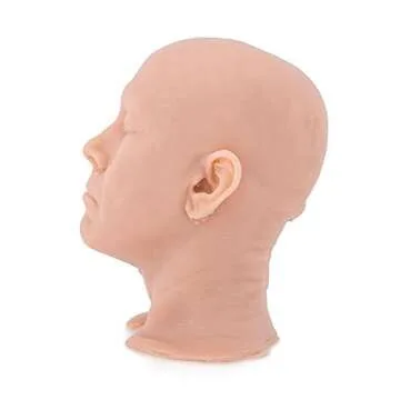A Pound of Flesh Practice Tattoo Mini Head Silicone Tattooing Fake Skin Body Part for Practice or Display Professional Quality - Head, Fair Skintone