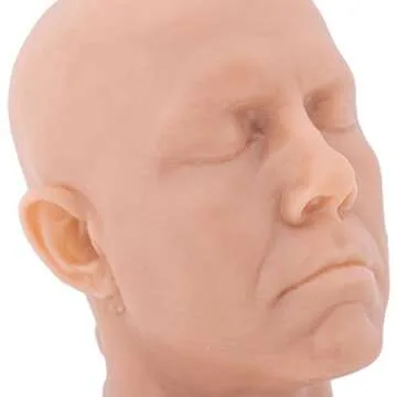 A Pound of Flesh Practice Tattoo Mini Head Silicone Tattooing Fake Skin Body Part for Practice or Display Professional Quality - Head, Fair Skintone