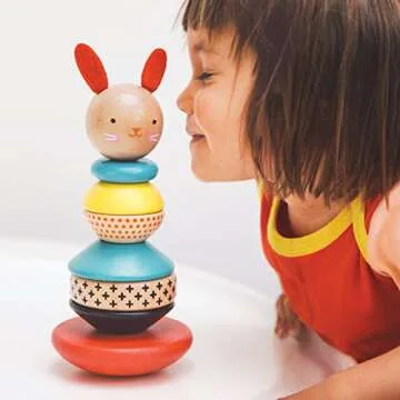 Modern Bunny Wooden Stacking Toy for Toddlers