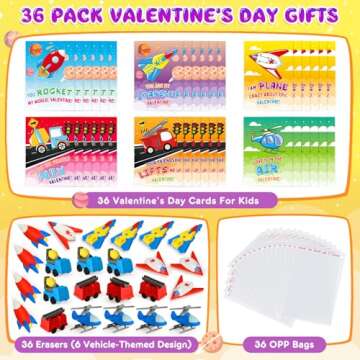 36 Pack Valentines Cards for Kids Classroom Exchange, Valentines Day Gifts for Kids School with Mini...