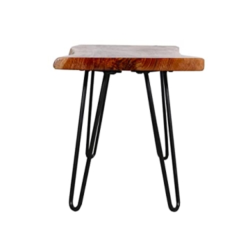 Alaterre Natural Live Edge Bench with Hairpin Legs