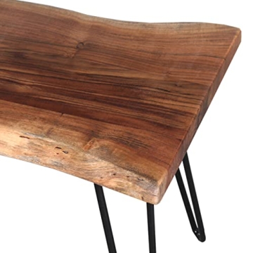 Alaterre Natural Live Edge Bench with Hairpin Legs