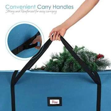 Christmas Tree Storage Bag - Extra Large Tree Rolling Storage Bag - Fits Upto 9 ft. Artificial Disassembled Trees, Durable Handles & Wheels for Easy Carrying & Transport - Tear Proof Oxford Duffle Bag