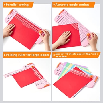 ISDIR A4 Paper Cutter with Safety Features for Crafts