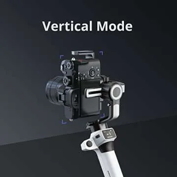 MOZA AirCross S Gimbal Stabilizer 3-Axis Handheld Stabilizer for Mobile Phone DSLR Cameras Dual Camera Mount Quick Switch Stay On Vertical Mode Timelapse Auto-Tuning Dolly Zoom with 4Lb Payload