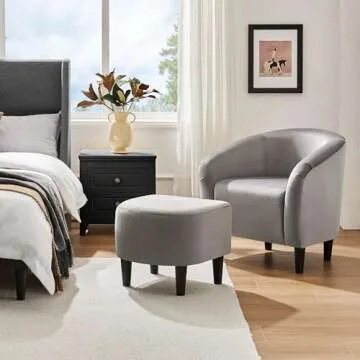 Comfy Yaheetech Accent Chair and Ottoman Set