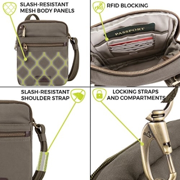 Travelon Anti-Theft Courier Slim Travel Bag Navy