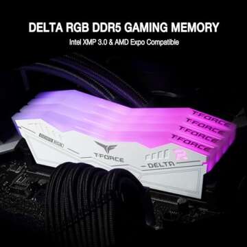 TEAMGROUP T-Force Delta RGB DDR5 Ram 32GB (2x16GB) 6000MHz PC5-48000 CL30 Intel XMP 3.0 & AMD Expo C...