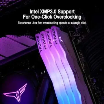 TEAMGROUP T-Force Delta RGB DDR5 Ram 32GB (2x16GB) 6000MHz PC5-48000 CL30 Intel XMP 3.0 & AMD Expo Compatible Desktop Memory Module Ram White FF4D532G6000HC30DC01