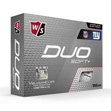 WILSON Duo Soft+ NFL Golf Balls - New York Giants, White