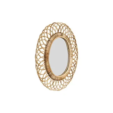 Creative Co-Op Oval Woven Bamboo Wall Mirror