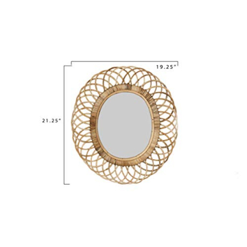 Creative Co-Op Oval Woven Bamboo Wall Mirror