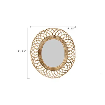 Creative Co-Op Oval Woven Bamboo Wall Mirror