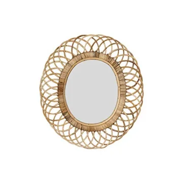 Creative Co-Op Oval Woven Bamboo Wall Mirror