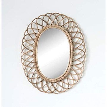 Creative Co-Op Oval Woven Bamboo Wall Mirror