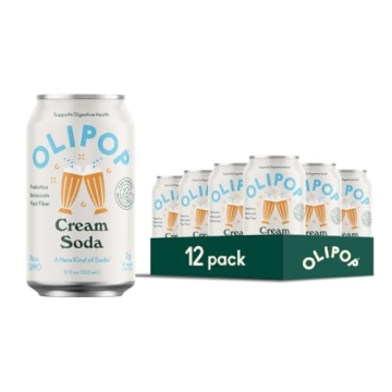 OLIPOP Cream Soda - A Guilt-Free, Refreshing Beverage Packed with Prebiotics and Fiber