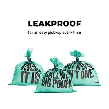 BarkBox 300 ct. Dog Waste Poop Bags, 3 Patterns/Roll, Environment-Friendly, Leak-Proof, Durable, Unscented - Pug Life