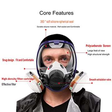 AUWOD Reusable Full Face Respirator for Safe Work