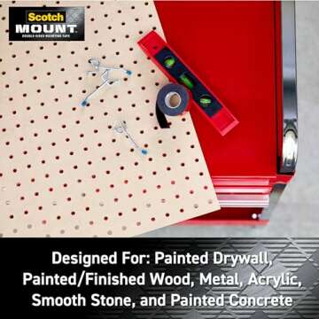 Scotch-Mount Double Sided Mounting Tape Heavy Duty, Black Extreme Mounting Tape, 1 Roll Adhesive Tape, 1 in x 400 in Wall Tape (33.3ft), Our Strongest Tape For Our Toughest Jobs (414H-Long-DC)