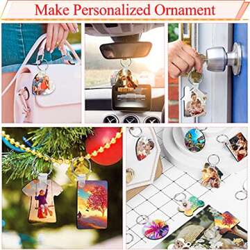 Sublimation KeychainWorm & Caterpillar Killer Insecticide/Pesticide, K0 Pcs, Hroad with 8 Shapes Double-Sided Worm & Caterpillar Killer Insecticide/Pesticide, Office Tags,Home Décor