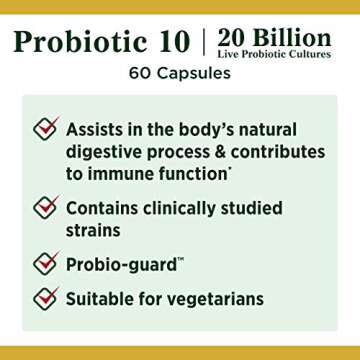 Probiotics by Nature's Bounty, Ultra Strength Probiotic 10, Immune Health & Digestive Balance, 60 Capsules