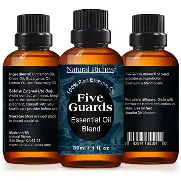 Natural Riches Five Guards Essential Oil Blend for Health Shield Aromatherapy with Clove Cinnamon Le...