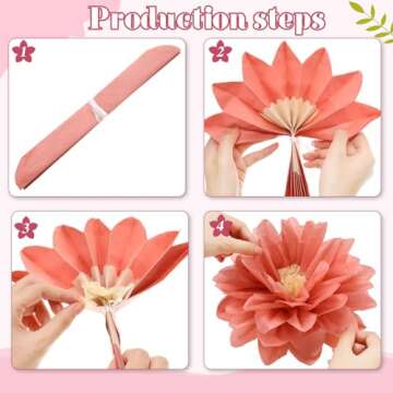 Geyee 18 Pcs Mexican Paper Flowers Colorful Fiesta Tissue Paper Flowers Pom Poms Mexican Carnival for Floral Party Backdrop Wedding Birthday Party Craft, 6" 8" 10"(Vintage Color)