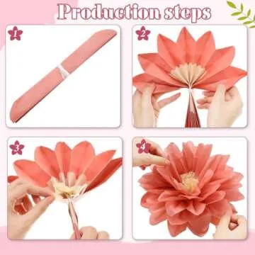 Geyee 18 Pcs Mexican Paper Flowers Colorful Fiesta Tissue Paper Flowers Pom Poms Mexican Carnival for Floral Party Backdrop Wedding Birthday Party Craft, 6" 8" 10"(Vintage Color)