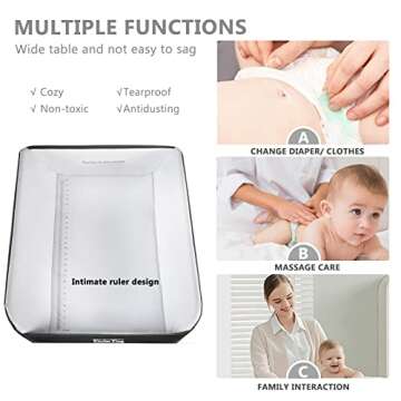 Kinder King Portable Baby Changing Table w/Wheels, Adjustable Height Folding Infant Diaper Station, ...