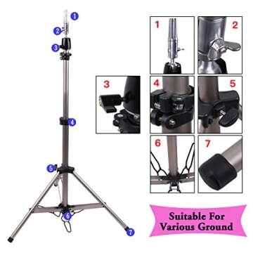 Adjustable HAIRWAY Tripod for Wig Making and Styling
