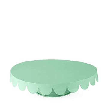 Cakewalk Mint Stainless Steel Cake Stand, Cupcake Stand, Home Decor, Food Service, Dessert Accessory, Mint Green, 11-Inch Diameter, Set of 1